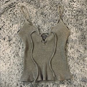 Tiny Lace up Crop Cami